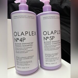 OLAPLEX No.4P & No.5P Blonde Enhancer Toning Shampoo, Conditioner Liter Duo…